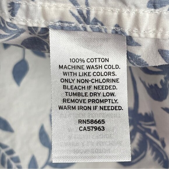 Tucker + Tate Short Sleeve Button Down Shirt blue white floral size large 10/12 - Picture 9 of 10